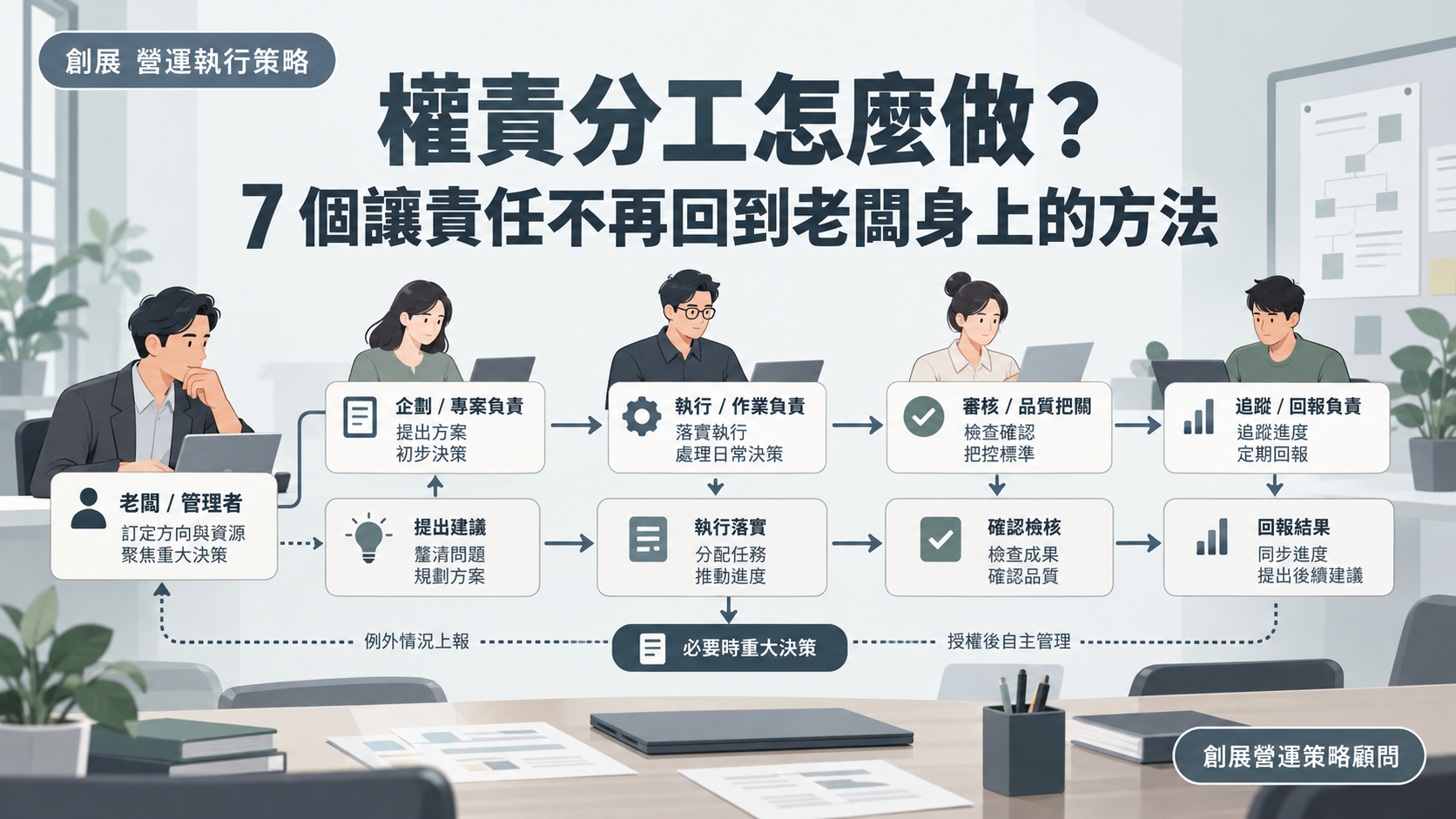 權責分工怎麼做？7 個讓責任不再回到老闆身上的方法