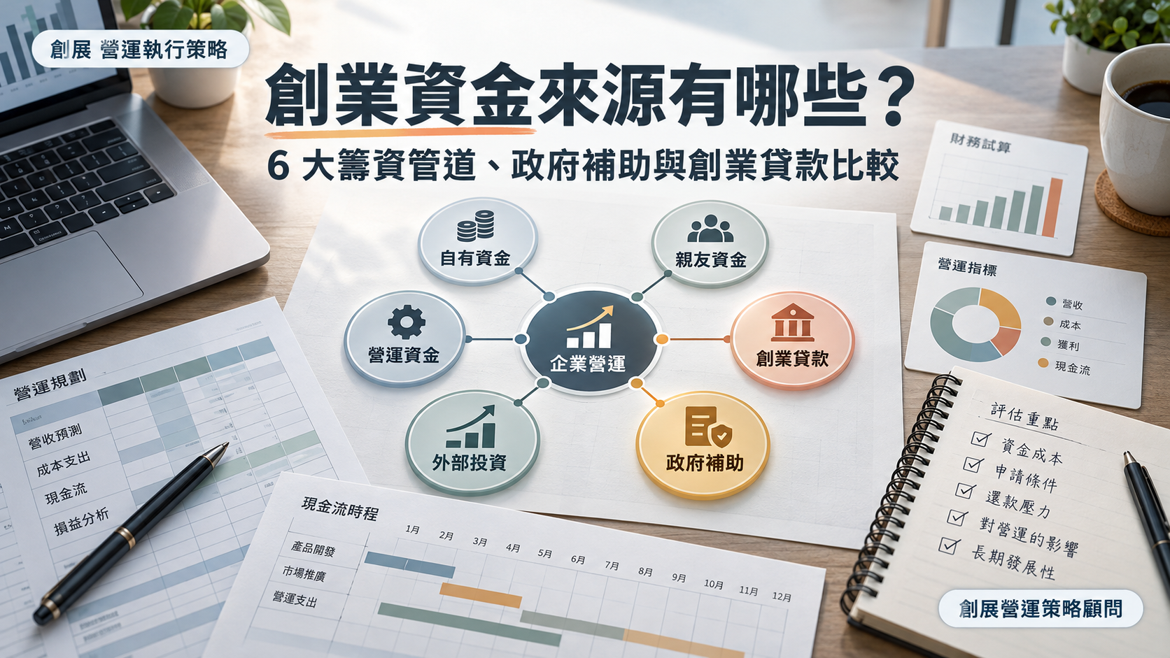 創業資金來源有哪些？6 大籌資管道、政府補助與創業貸款比較